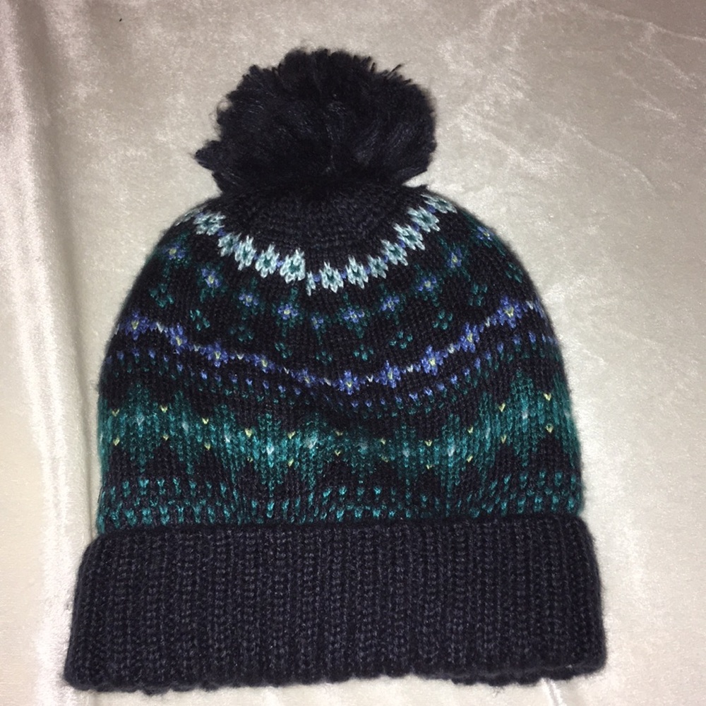 Soft green and blue beanie